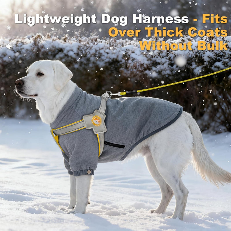 No Pull Dog Harness with Breathable Mesh Padding, Reflective Strips, Escape Proof Design, Quick Adjust Fit for Training & Walking Small, Medium, and Large Dogs (Yellow, L) Yellow - PawsPlanet Australia