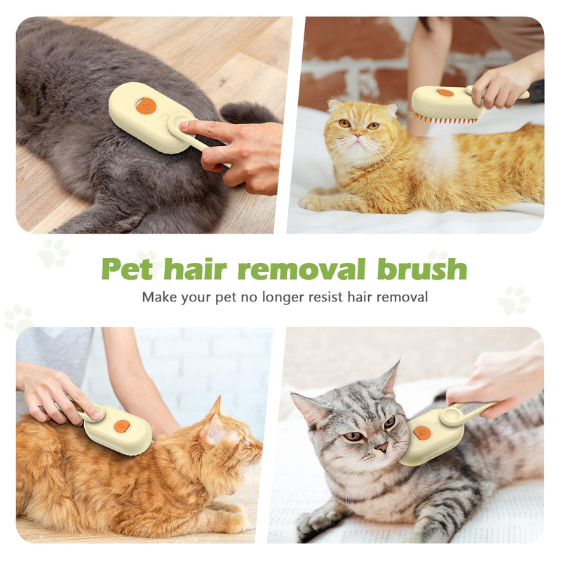 KeeKit 3-in-1 Cat Steam Brush, Self Cleaning Steam Cat Brush with USB Power Interface, 84 Comb Teeth, for Removing Tangled and Loose Hair, Massage Steam Brush for Cats and Dogs - PawsPlanet Australia