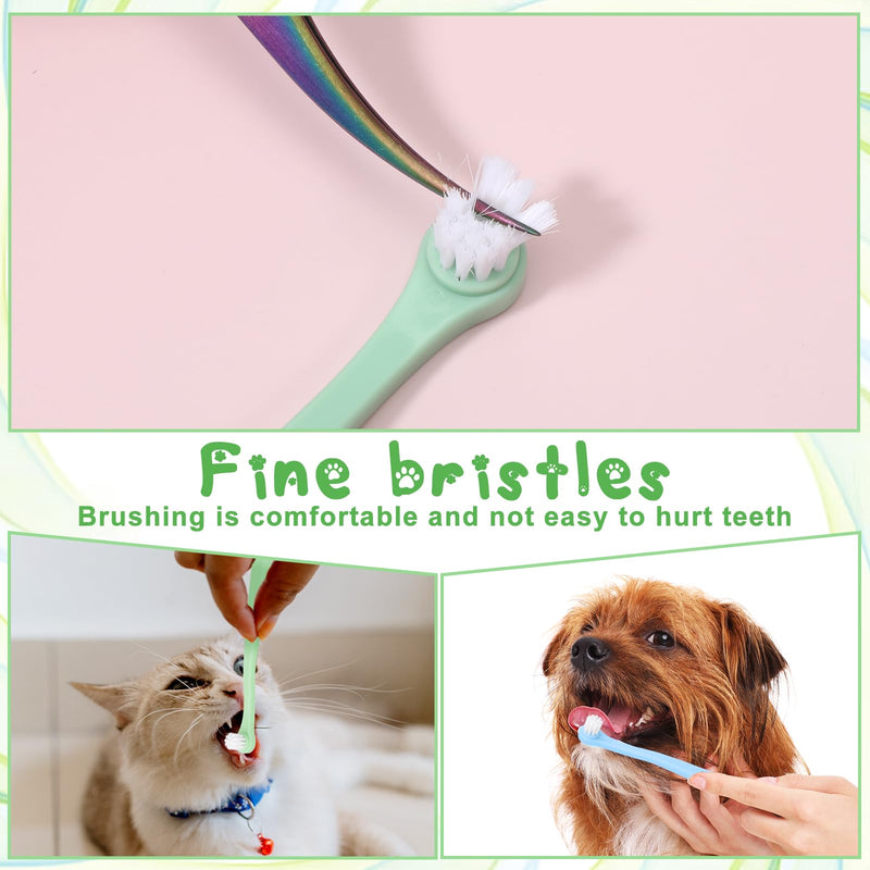 2 PCS Small Dog Toothbrush, Small Dog and Cat Toothbrush Kit, Mini Head Soft Deep Teeth Cleaning Brushes for Puppy Kitten Tiny Pets - PawsPlanet Australia