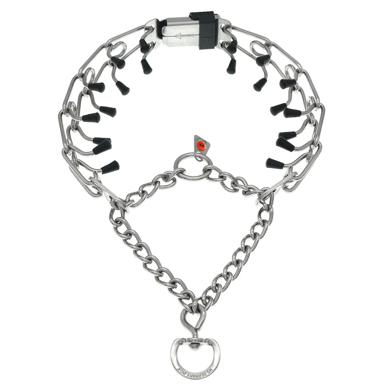 Herm Sprenger Prong Dog Collar – Stainless Steel Training Collar with Quick Release ClicLock Buckle, 3 Extra Links, 30 Comfort Tips, for Small Medium Large Dogs, Made in Germany Medium-Large (3.2 mm links) - PawsPlanet Australia