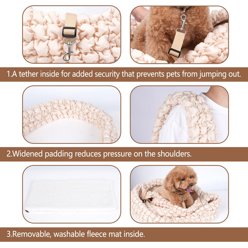 Small Pet Carrier Sling, Hands-Free Carrier for Dogs and Cats with Safety Leash - PawsPlanet Australia