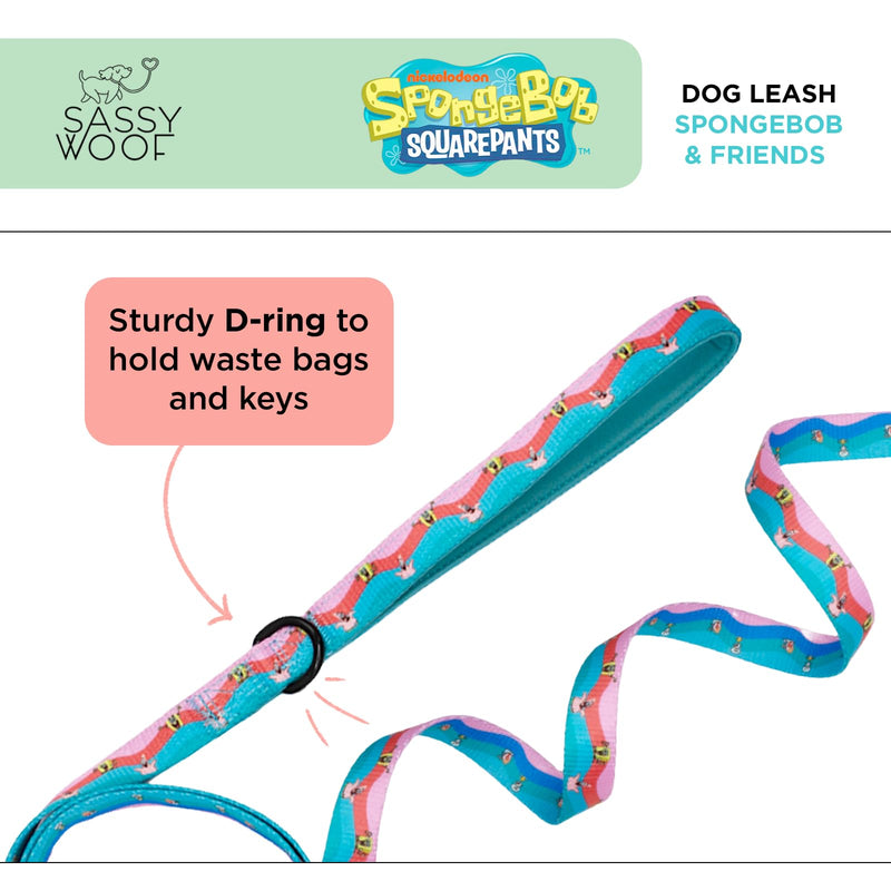 Sassy Woof Spongebob Squarepants™ and Friends Dog Leash 60-Inch with Neoprene Padded Handle - Comfortable, Durable, and Stylish for Small to Large Dogs - Officially Licensed - PawsPlanet Australia