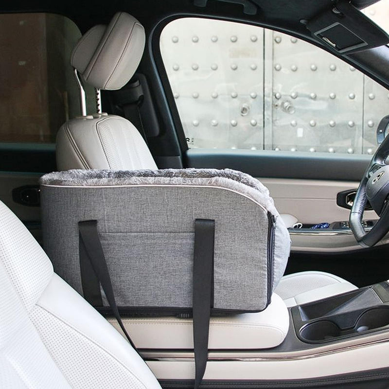 Car Seat Booster for Small Dogs and Cats – Portable Pet Travel Bag Under 30lbs, Washable Car Seat with Safety Belt and Storage Pockets (Grey) - PawsPlanet Australia