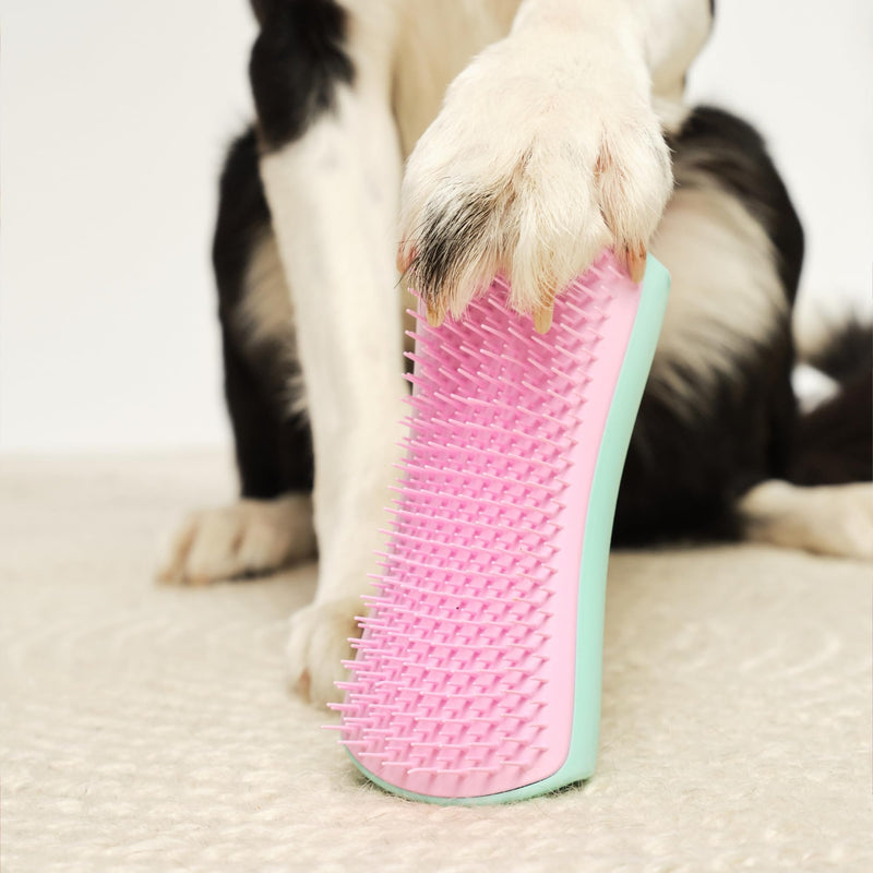 Tangle Teezer Large Pet Teezer De-Shedding Grooming Brush - Dry or Bath Brush - The Perfect Deshedding Brush for Dogs - Mint & Pink - PawsPlanet Australia
