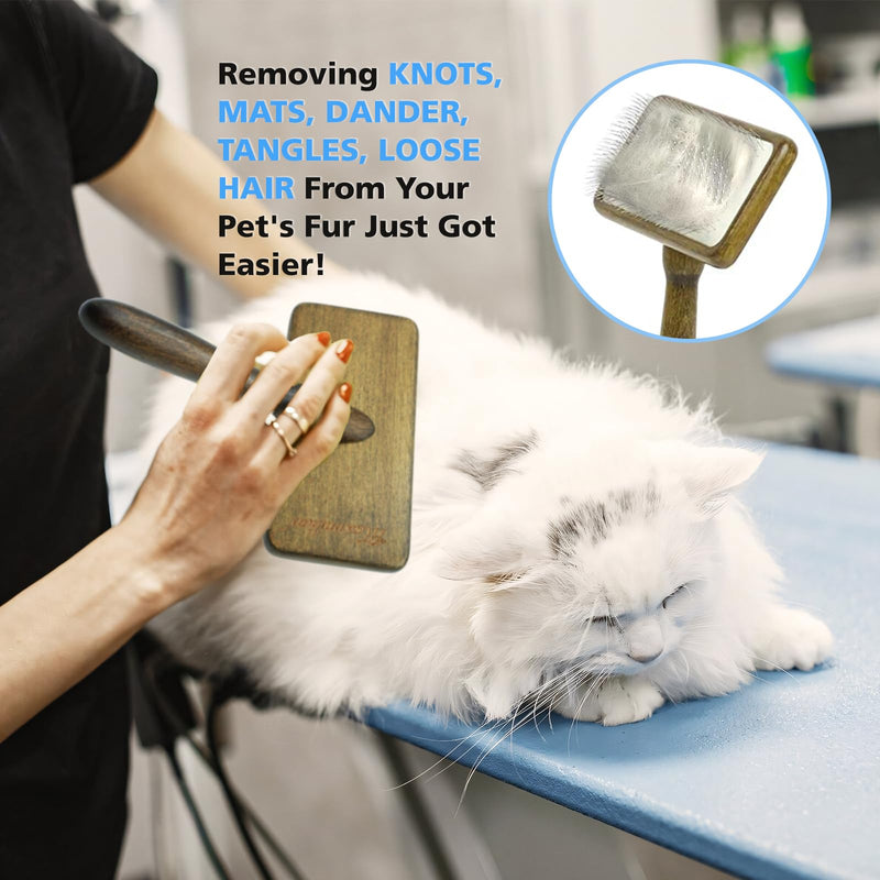 Dog Slicker Brush, Large Dog Brush, Professional Doodles Brush, for Poodles, Goldendoodles and Labradoodles, Easy to Remove Tangles, Mats and Fluff - PawsPlanet Australia