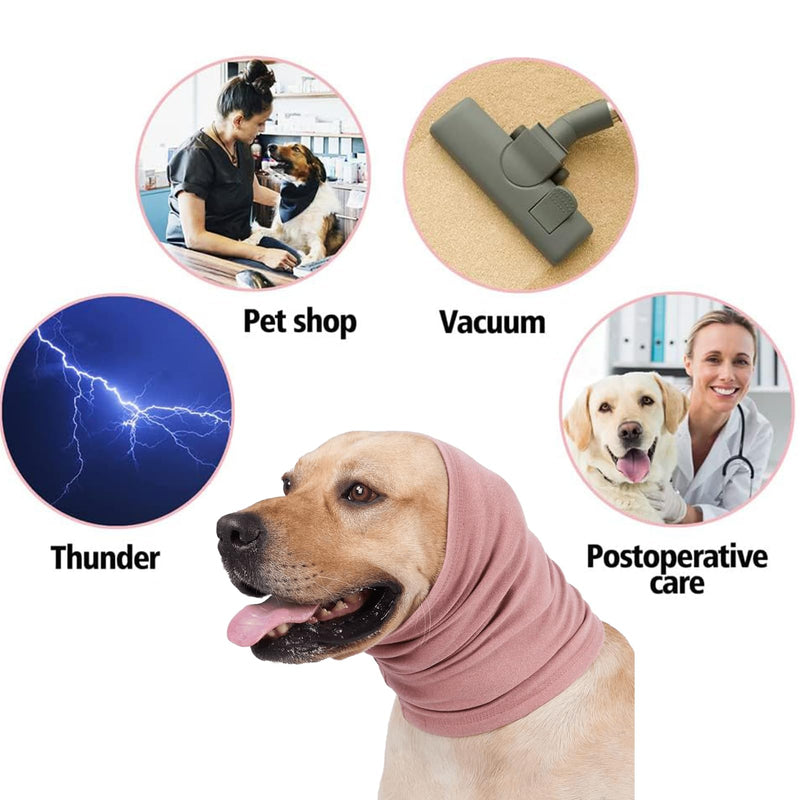 Dog Ear Protection Cover, Dog Ear Cover for Anxiety Relief, Adjustable Cat Ear Scarf, Dogs Ear Defenders, Neck and Ears Warmer for Bathing Drying, Grooming & Noise Reduction(Purple, M) Purple