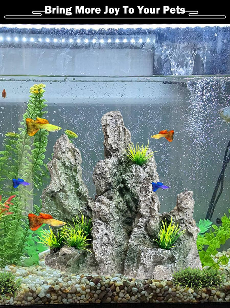 Aquarium Mountain View Stone Ornament - Aquarium Rock Decor for Large Fish Tank,Aquarium Decorations Large,Large Aquarium Decoration for Fish Tank - 8.3 Inches High - PawsPlanet Australia