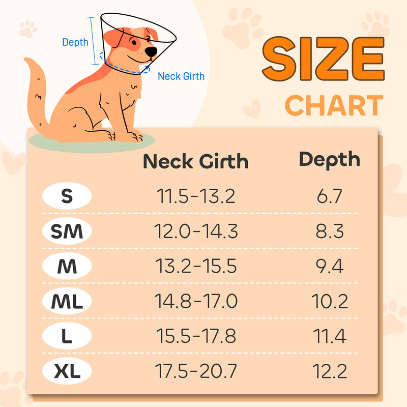 Soft Dog Cone Collar for Large Medium Small Dogs, Adjustable Cones for Dogs to Stop Licking, Recovery Collar After Surgery to Prevent Licking-Comfortable Alternative to Dog Cones(M(Neck:13.2"-15.5") M (Neck: 13.2"-15.5")