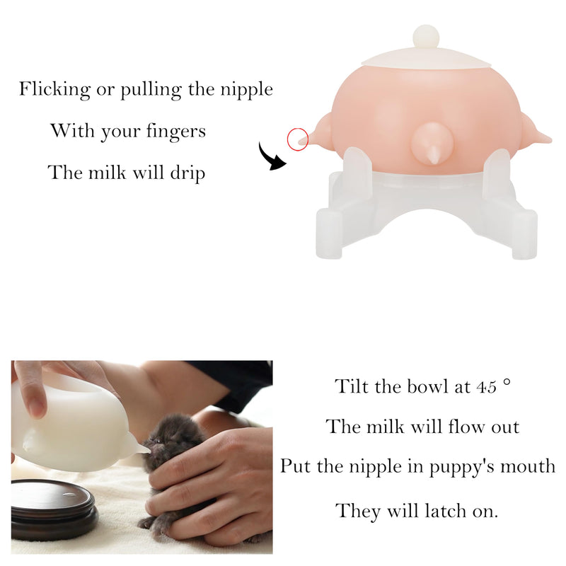 Puppy Feeder Puppy Milk Feeder Puppy Nursing Station Puppy feeders for Multiple Puppies Puppy Milk replacer Doggie Bubble Dongdong pet (S size bowl (Kitten/Toy Puppy), Pink) S size bowl (Kitten/Toy Puppy) - PawsPlanet Australia