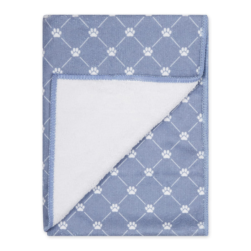 Bone Dry Pet Grooming Towel Collection Absorbent Microfiber Drying Set, 15x30", Trellis Stonewash Blue, 3 Count 15x30" - PawsPlanet Australia