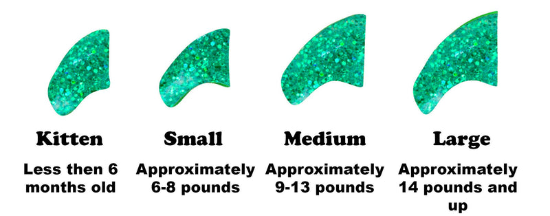 40 Pack Soft Nail Caps for Cat Claws Seafoam Glitter Small - PawsPlanet Australia