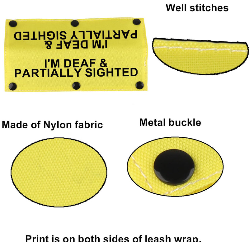 Visual Impairment and Hearing Loss Dog Leash Sleeve I'm Deaf & Partially Sighted Dog Leash Wrap Sleeve Pet Birthday Gift (I'm Deaf & Partially Sighted-YE Sleeve) I'm Deaf & Partially Sighted-YE Sleeve - PawsPlanet Australia