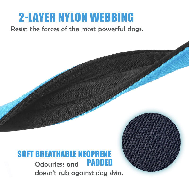 Heavy Duty Tactical Dog Collar - 1.5" Width Military Durable Thick Nylon with Adjustable Metal D Ring & Buckle Working Training K9 Collar for Medium Large Dogs (L(20"-23"), Light Blue) L(20"-23")