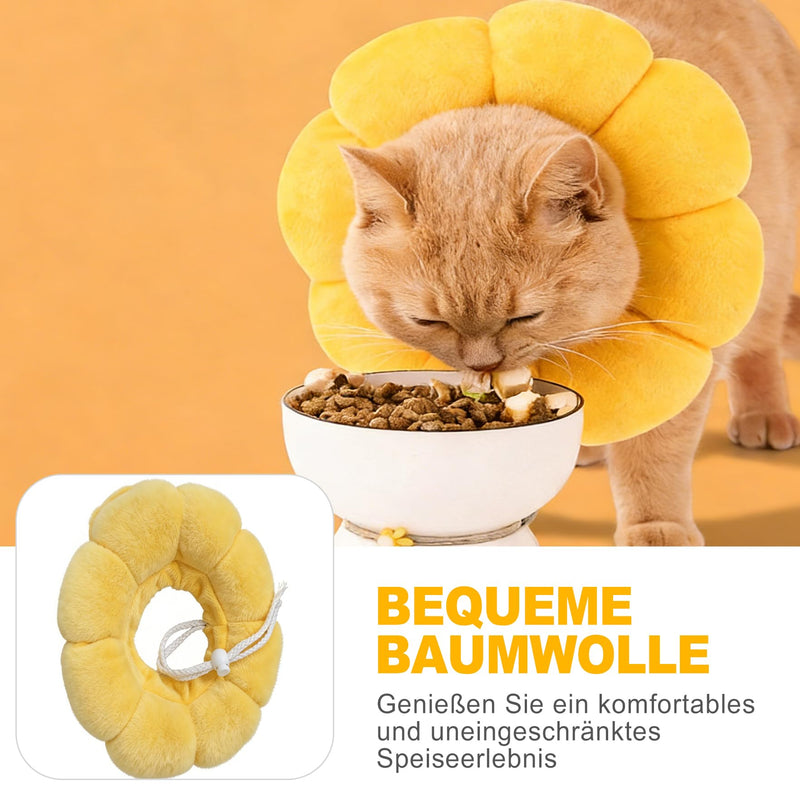 1 Piece Soft Cat Sunflower Neck Collar Adjustable Protective Collar S Comfortable Cat Collar Leak Protection Cleaning Care Alternative to Funnel Kitten Yellow