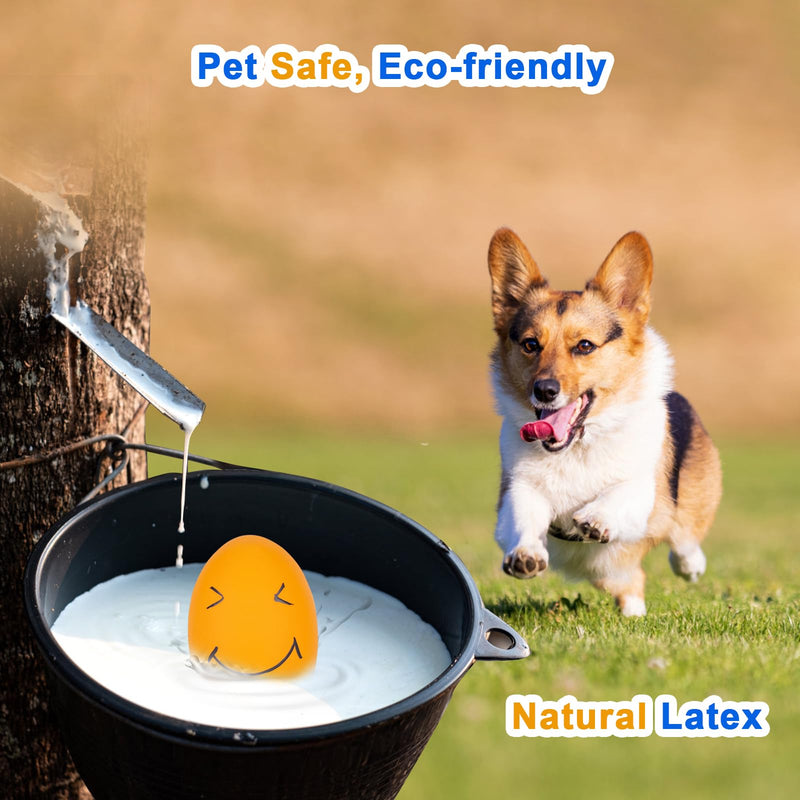 Dog Squeaky Toy, Latex Bouncy Egg Balls Squeaker for Small Dogs, Puppy Durable Rubber Squeak Balls for Teddy Interactive Fetch Play (6 PCS) - PawsPlanet Australia