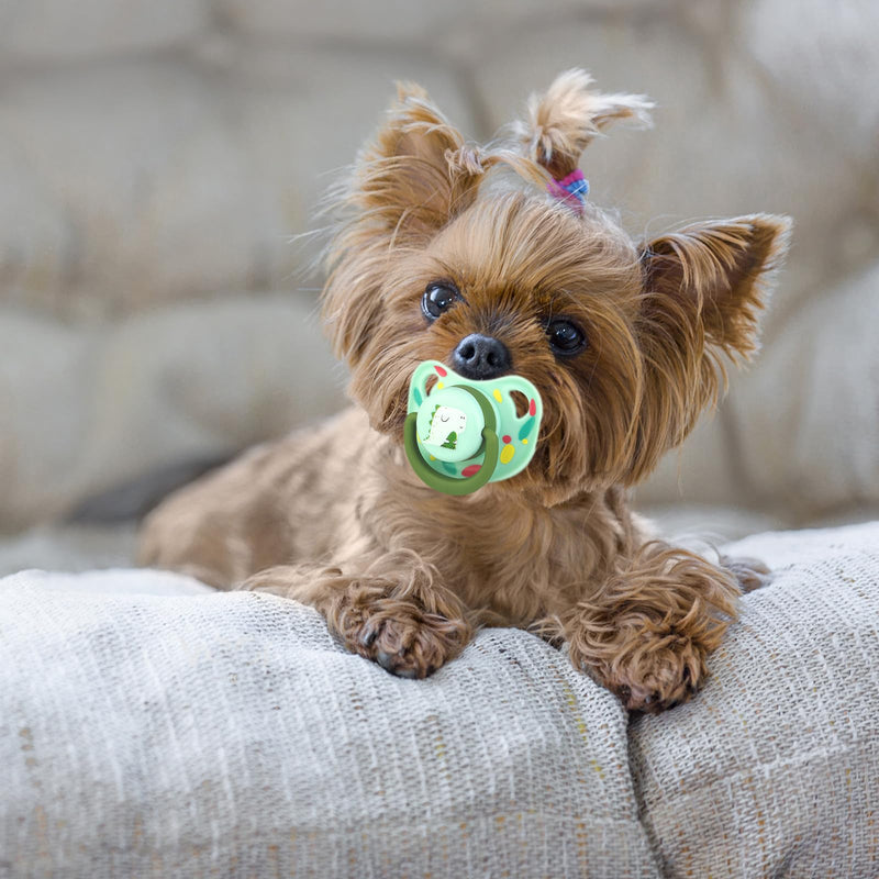 Pet Dog Silicone Pacifier, Dog Pacifier Chew Toy, Puppy Pacifier for Small, Puppy Kitten Calming Pacifier Toys, Stop Barking for Puppy and Small Dogs (3PCS), Mix Random