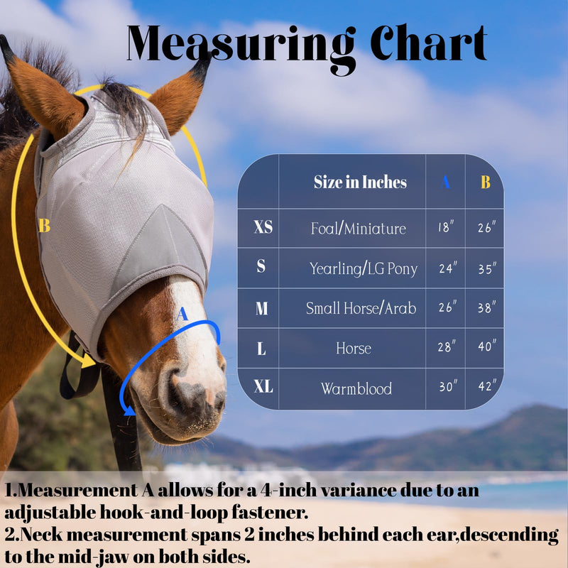 Horse Fly Mask, Adjustable Fly Masks for Horses Without Ears, UV Protection from Insect Pests Comfort Mesh Without Nose Average Size Horses Accessories (M) M - PawsPlanet Australia