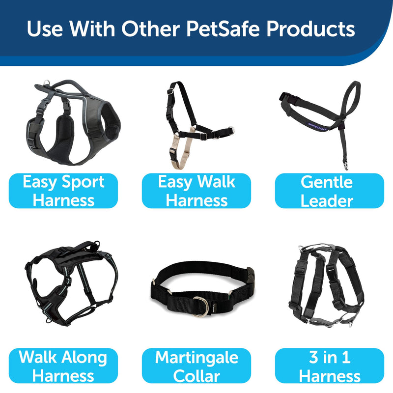 PetSafe Nylon Leash - Strong Dog Leash for Everyday Use - Secure & Simple Design for Reliable Control - Lightweight with Durable Hardware - 3/4 Inch - 6 Feet - Black - PawsPlanet Australia