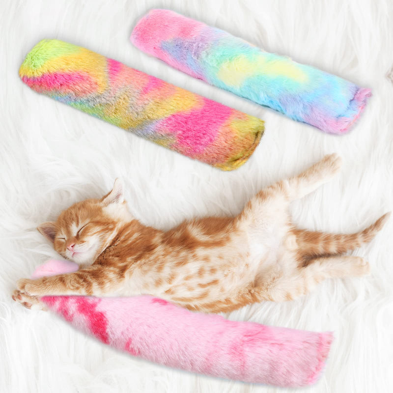 6 Pcs Catnip Toys Interactive Cat Kicker Toy Plush Fabric Cat Kick Toy Sticks Chasing Chewing Exercising Catnip Filled Cat Toys Cat Chew Toy for Puppy Kitty (Candy Color, 10.6 Inch) Candy Color - PawsPlanet Australia