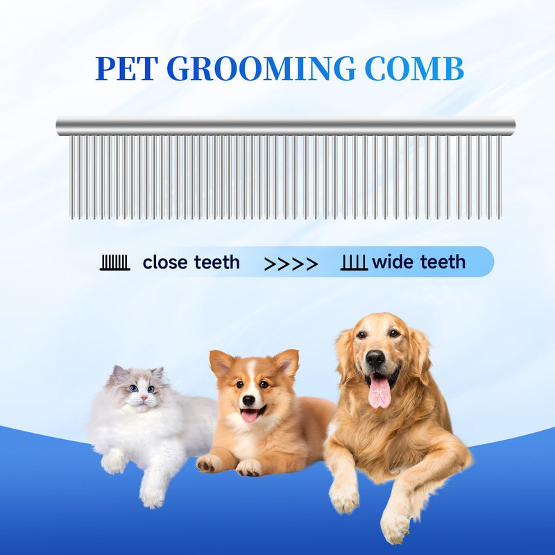 Dog Grooming Scissors Set 3 in 1 with Straight, Curved, Thinning Scissors and Comb Stainless Steel Dog Shears for Grooming Pets and Cats,Sharp and Durable - PawsPlanet Australia