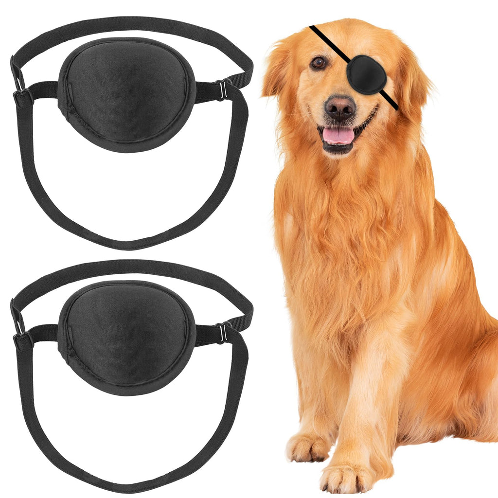 Dog Eye Patch, Eye Patch for Dogs Eye Injuries After Surgery Wounds, Adjustable Soft Eyepatch Dogs Eye Covering Pack of 2