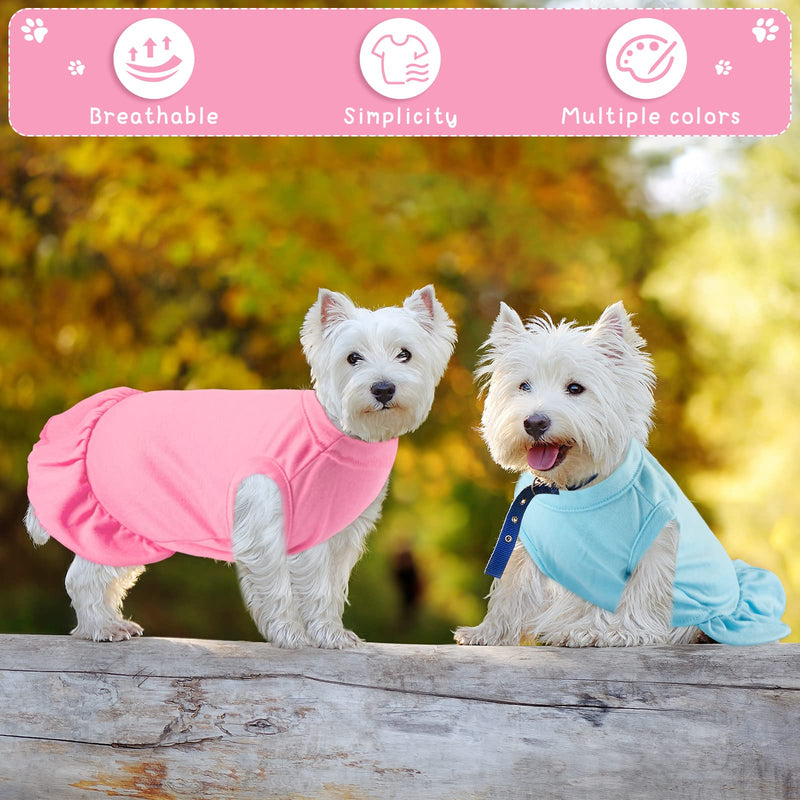 Sanwuta 12 Pcs Cute Puppy Dresses for Girl Comfortable Dress Dog Shirts Female Clothes Puppy Outfits PET Shirts with Ruffles Sundress for Dogs, 12 Colors(Medium) Medium - PawsPlanet Australia