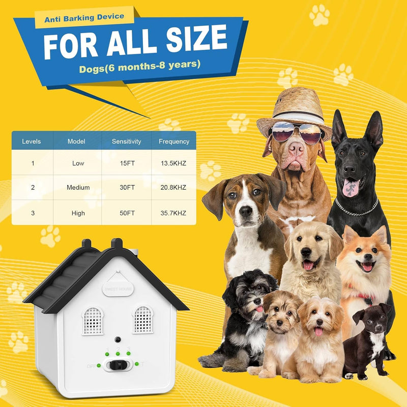 Anti Barking Device, Ultrasonic Dog Barking Deterrent Devices Up to 50 Ft Range, Rechargeable Dog Barking Control Devices with 3 Modes, Bark Box Dog Barking Silencer Safe for Dogs & People - PawsPlanet Australia