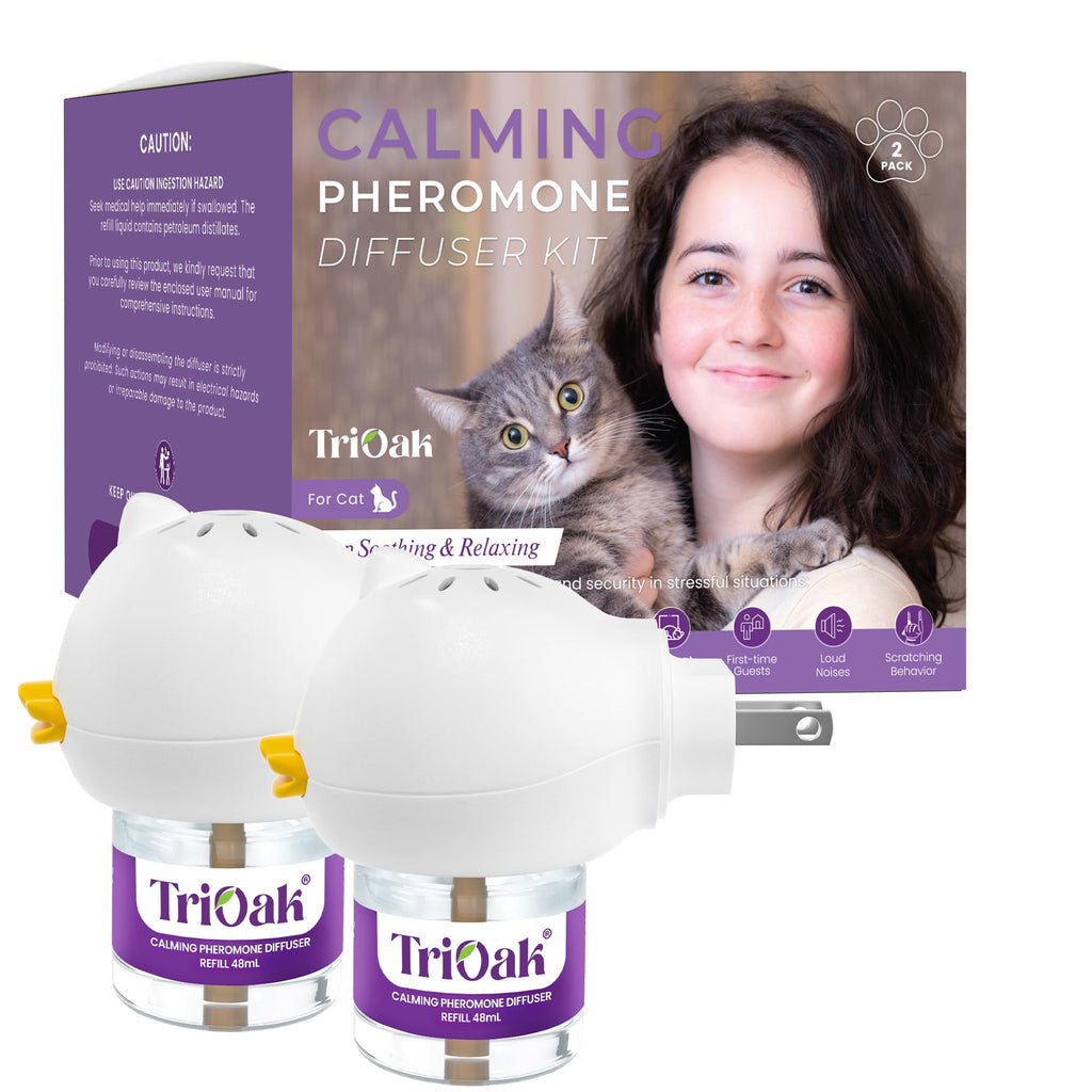 Cat Pheromones Calming Diffuser: Premium Cat Calming Diffuser - Cat Pheromone Diffuser - Pheromone Diffuser to Calm Cats - Cute Shape Feline Pheromone Diffuser, 2Pack (Purple) Purple