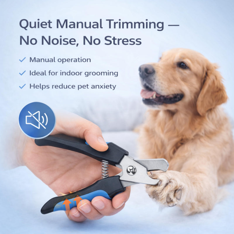 Dog & Cat Nail Clippers & Trimmers - Extra Sharp Dog Clippers with Stainless Steel Blades & Safety Guard to Avoid Overcutting - Ergonomic Cat Nail Clippers with Non-Slip Grip & Lock Feature Blue - PawsPlanet Australia