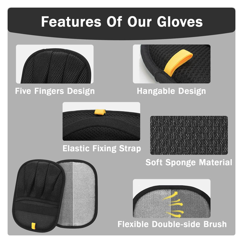3PCS Five - Finger Electrostatic Pet Hair Removal Gloves, Upgraded Reusable Animal Fur Remover for Couch, Furniture, Carpet, Curtain, Laundry, Car Seat, Ideal for Cat & Dog Grooming - PawsPlanet Australia