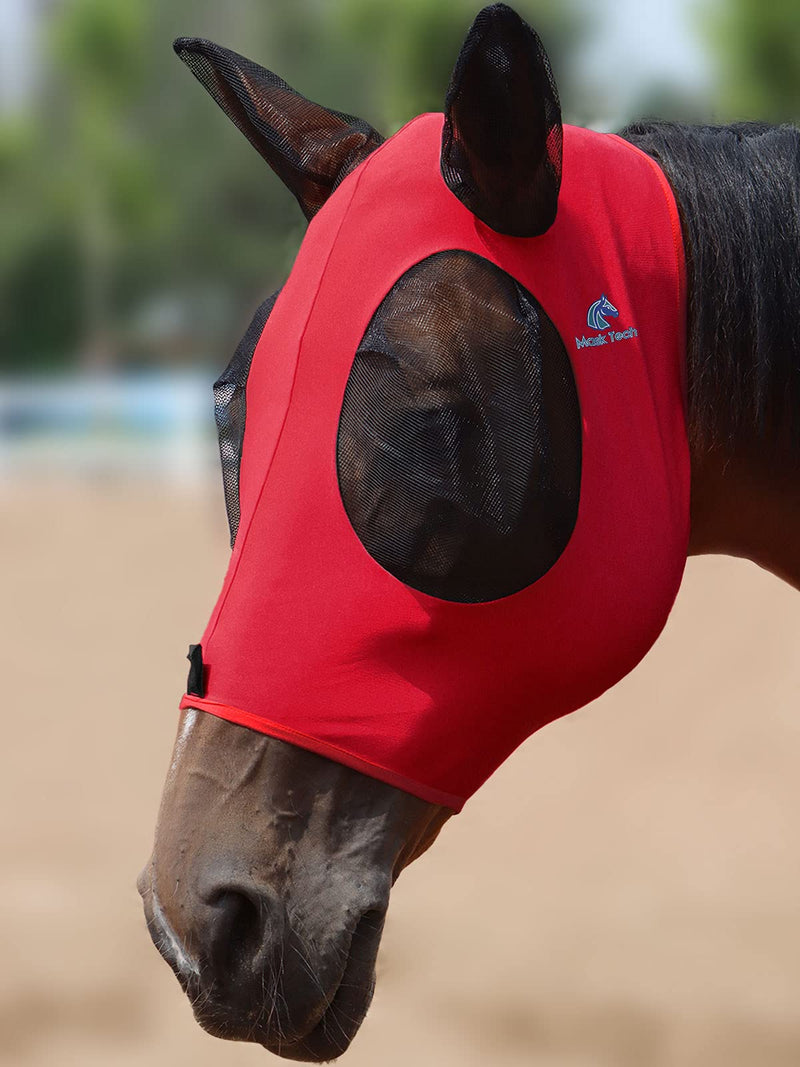 Mask Tech 5 Pieces Horse Fly Masks with Ears, Stretchy Elastic Mesh Fly Masks, 3D Eye Clearance, UV Protection-Large,Combo 23 Large Combo 23