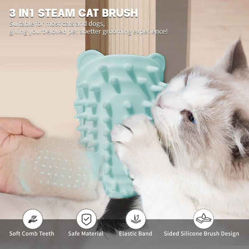 2Pcs Cat Self Grooming Brush, Pet Tickling Artifact for Cats Tickling Comb Pet Brush for Long Short Hair Cat Dog Tickling Tool, Reduce Shedding, Scratching and Itchiness, Silicone Cat Self Scratcher Blue - PawsPlanet Australia
