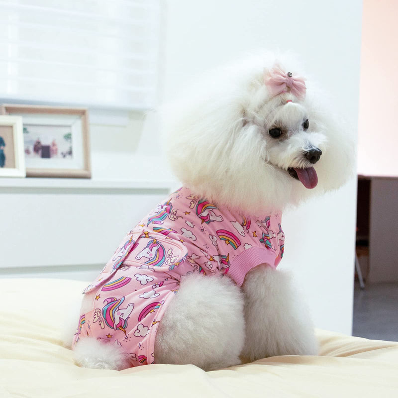 CuteBone Dog Surgery Recovery Suit Cat Surgical Onesie Female Body Suits Male Prevent Pet from Licking Wounds SSF02L Large Unicorn - PawsPlanet Australia