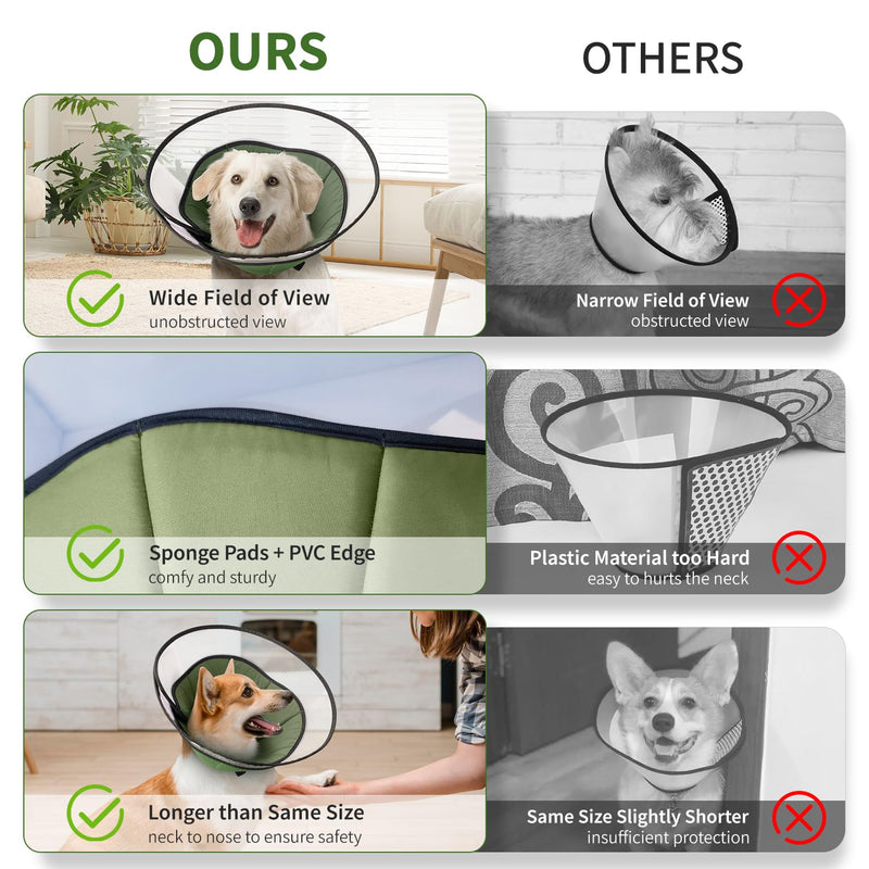 Soft Dog Cone Collar for Large Medium Dogs, Dog Cones for Dogs After Surgery, Adjustable Dog Recovery Collar, Lightweight E-Collars for Dogs, Elizabethan Collar (L) L (11.4", 13-17") - PawsPlanet Australia