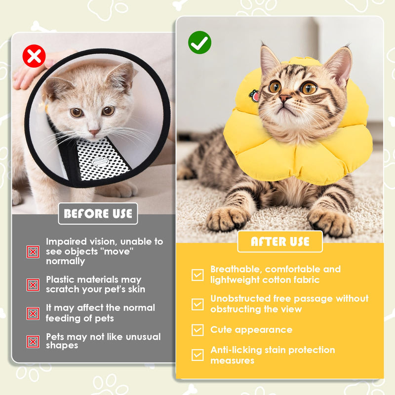 Cat Collar, Lick Protection Cat, Protective Collar, Soft Recovery Cervical Collars, Small Cats, Dog After Surgery and Injuries for Puppies, M Sizes
