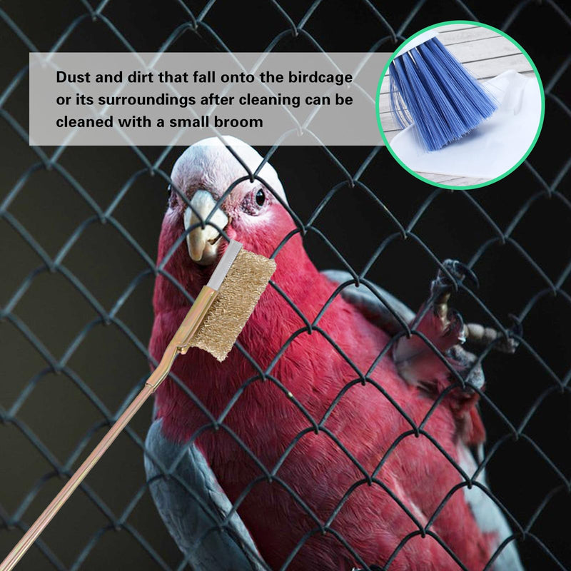 7-Piece Set Bird Cage Cleaner,Small Animal cage Cleaning Tool Wooden and Stainless Steel Cleaning Brush Long Handle Cleaning Brush Spatula Bird Cleaning Bird Drops Multipurpose Cleaning(B) 7B - PawsPlanet Australia