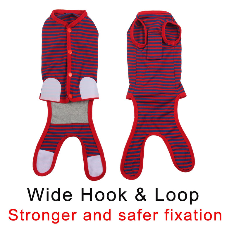 2Pcs Dog Surgery Recovery Suit Substitute E-Collar & Cone,Recovery Onesie Puppy Surgical,Cat Recovery Shirt Dog Wounds Bandages Prevent Licking Dog,XS X-Small(Pack of 2) 2Pcs(Red Stripe+Grey Print) - PawsPlanet Australia