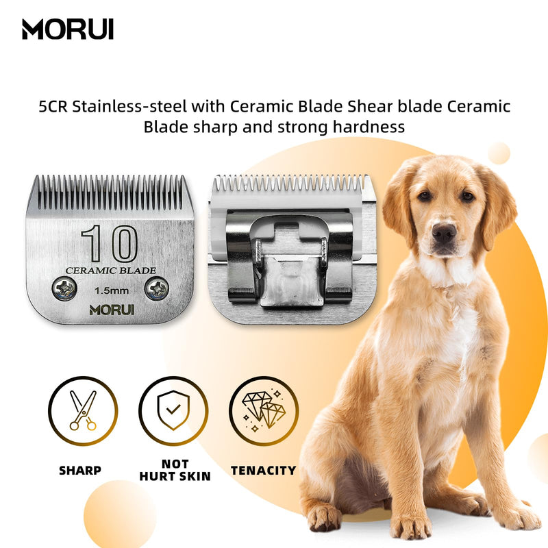 Pet Dog Grooming Clipper Replacement Blade，Detachable Ceramic Blade，Compatible with Most Andis,Oster A5 Wahl KM Series Clippers Size 10 Cut Length 1/16"(1.5mm) 10# - PawsPlanet Australia