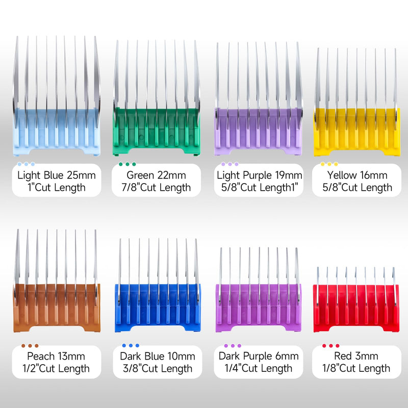 Animal Stainless Steel Clip Attachment Guide Comb Set for 5-in-1 Detachable Blade Pet Dog and Cat Grooming Clippers U-Shaped Blade(Not compatible with A5 style Detachable Blade)