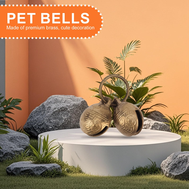 2pcs Extra Loud Copper Dog Bells, Collar Brass Pet Bells Vintage Copper Collar Charms Pendant Pets Pendant Accessories for Little Dogs & Cats - PawsPlanet Australia