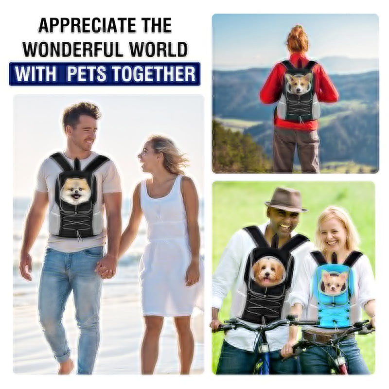 Pawaboo Pet Dog Carrier Backpack Large Size, Puppy Dog Travel Carrier Front Pack for Small Medium Dogs Cats, Adjustable Breathable Dog Carrying Backpack with Safety Strips for Travel Outdoors, Black L - PawsPlanet Australia