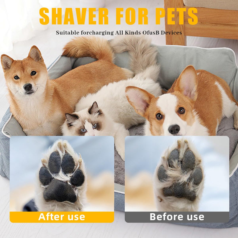 Dog Paw Trimmer, Low Noise Paw Hair Trimmer for Dogs with LED Light Wireless Pet Shaver, Suitable for Claws, Ears, Face, HIPS and Eyes(Orange) Dog Paw Trimmer Orange - PawsPlanet Australia