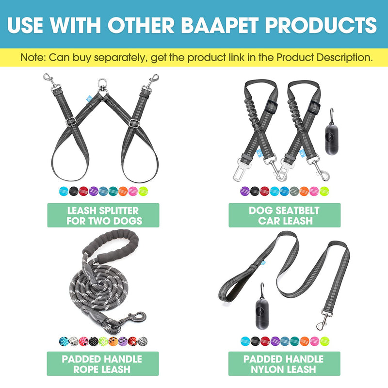 BAAPET Comfortable Dog Collar with Double Security Dual D-Ring and ID Tag Hanger for Small Puppy, Medium and Large Dogs (XS - 3/4" x (9"-13"), Black) XS - 3/4" x (9"-13")