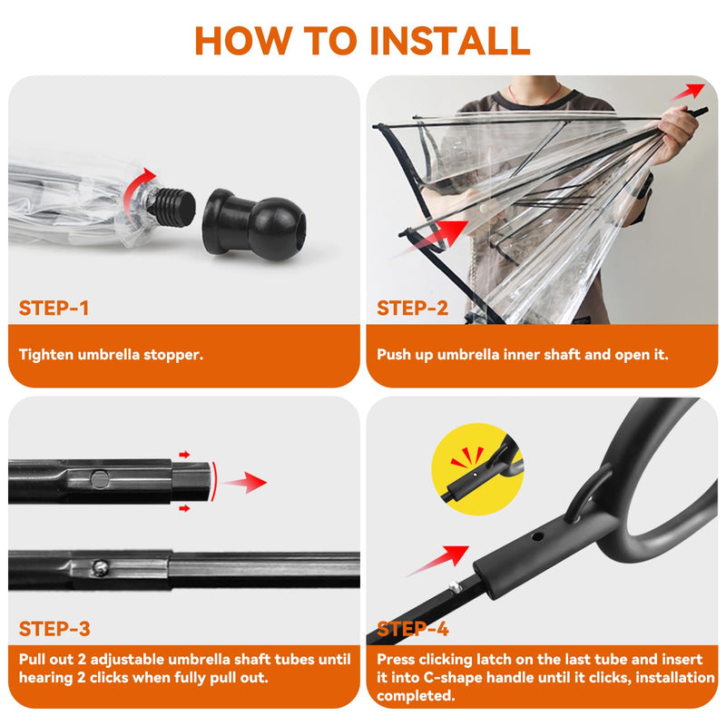 LESYPET Dog Umbrella for Small Dogs, Clear Puppy Umbrella with Adjustable Rope Leash for Rainy Walking, 27'' Diameter