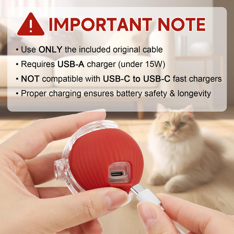 Interactive Cat Toy, Interactive Dog Toy, Electric Automatic Rolling Moving Toys, Self Activated Play Smart Rolling Ball for Cats & Dogs, Chase Teaser Pet Ball for Bored Indoor Cats/Kittens/Dogs - PawsPlanet Australia