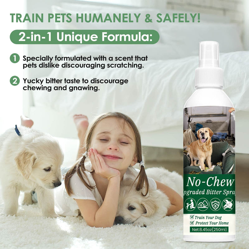 Bitter Apple Spray for Dogs 250ML - No Chew Spray for Cats to Prevent Scratching, Dog Repellent & Anti Chew Spray to Stop Dogs from Chewing Furniture, Pet Training Aid Green - PawsPlanet Australia