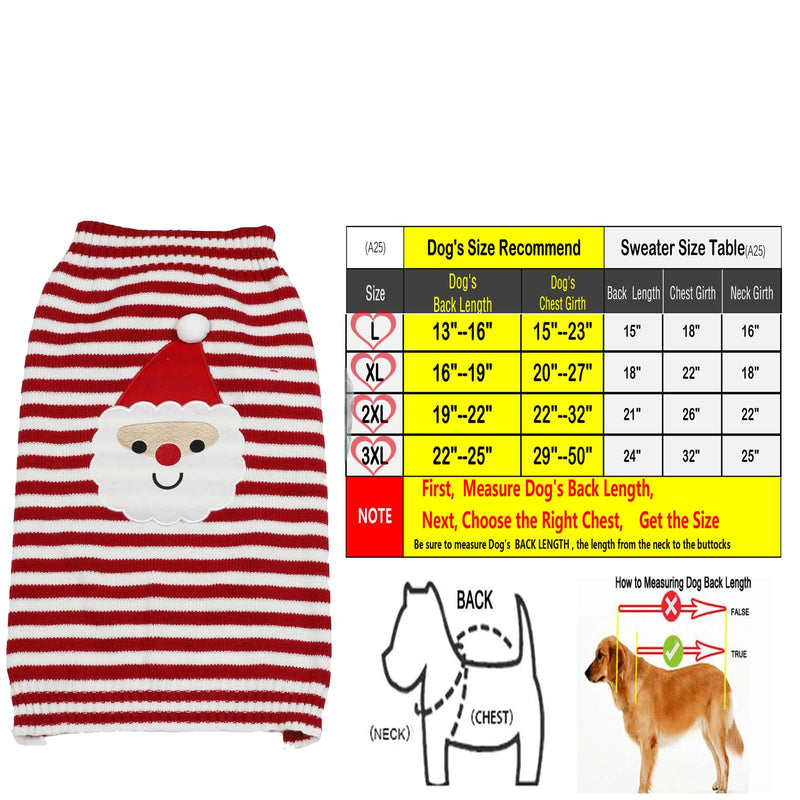 HAPEE Christmas Large Dog Sweaters,Santa Xmas Dog Clothes (P02-Santa Claus, XX-Large) P02-Santa Claus - PawsPlanet Australia
