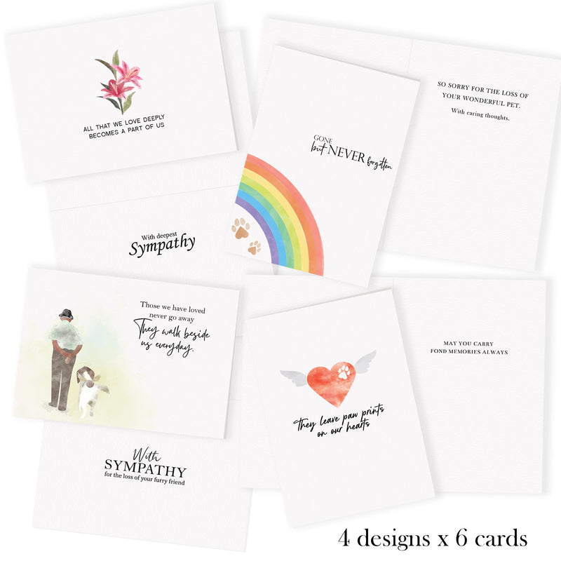Hat Acrobat Pet Sympathy Card,Set of 24 Cats, Beloved Pets and Dog Sympathy Card with a Short Message and Spare to Send out Your Personal Condolences,Loss of Pet Sympathy Card Set with Envelopes (24) - PawsPlanet Australia