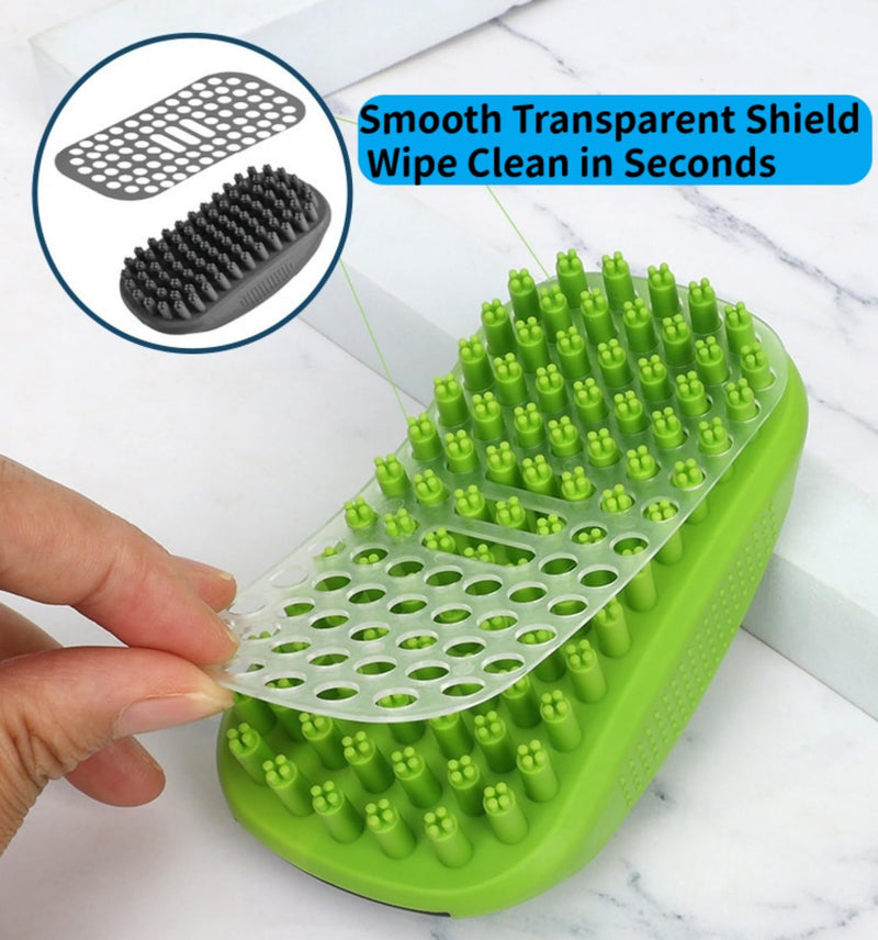 3-in-1 Pet Grooming Set: Soft Silicone Curry Bath Brush *1 & Stainless Steel Comb *1 for Dogs/Cats with Short/Long Matted Hair,Gentle Deshedding & Knot Removal,Dry & Wet Use Massage Glove*1 3PC IN 1