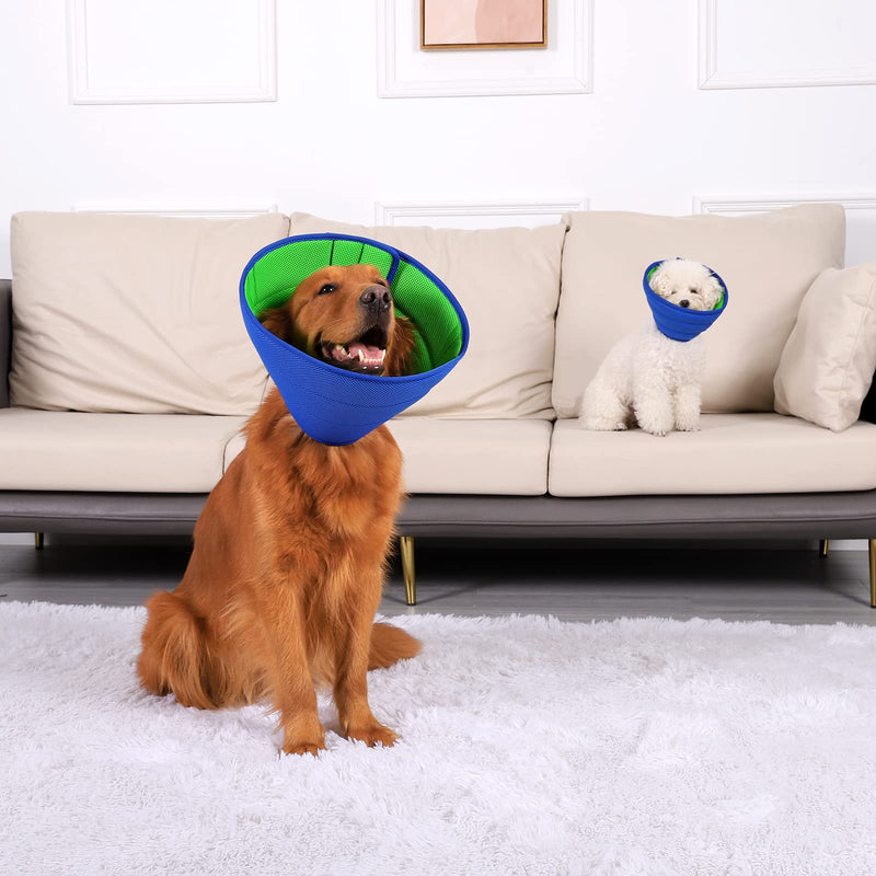 Soft Dog Cone Collar for Dogs After Surgery, Buster Collars for Dogs and Cats, Adjustable Neck Recovery Collar for Pets, E-Collar for Dog, Protective Head Cone for Dog Prevent Licking (Blue Size 6) Blue Size 6(Neck: 12.7"- 15.7")